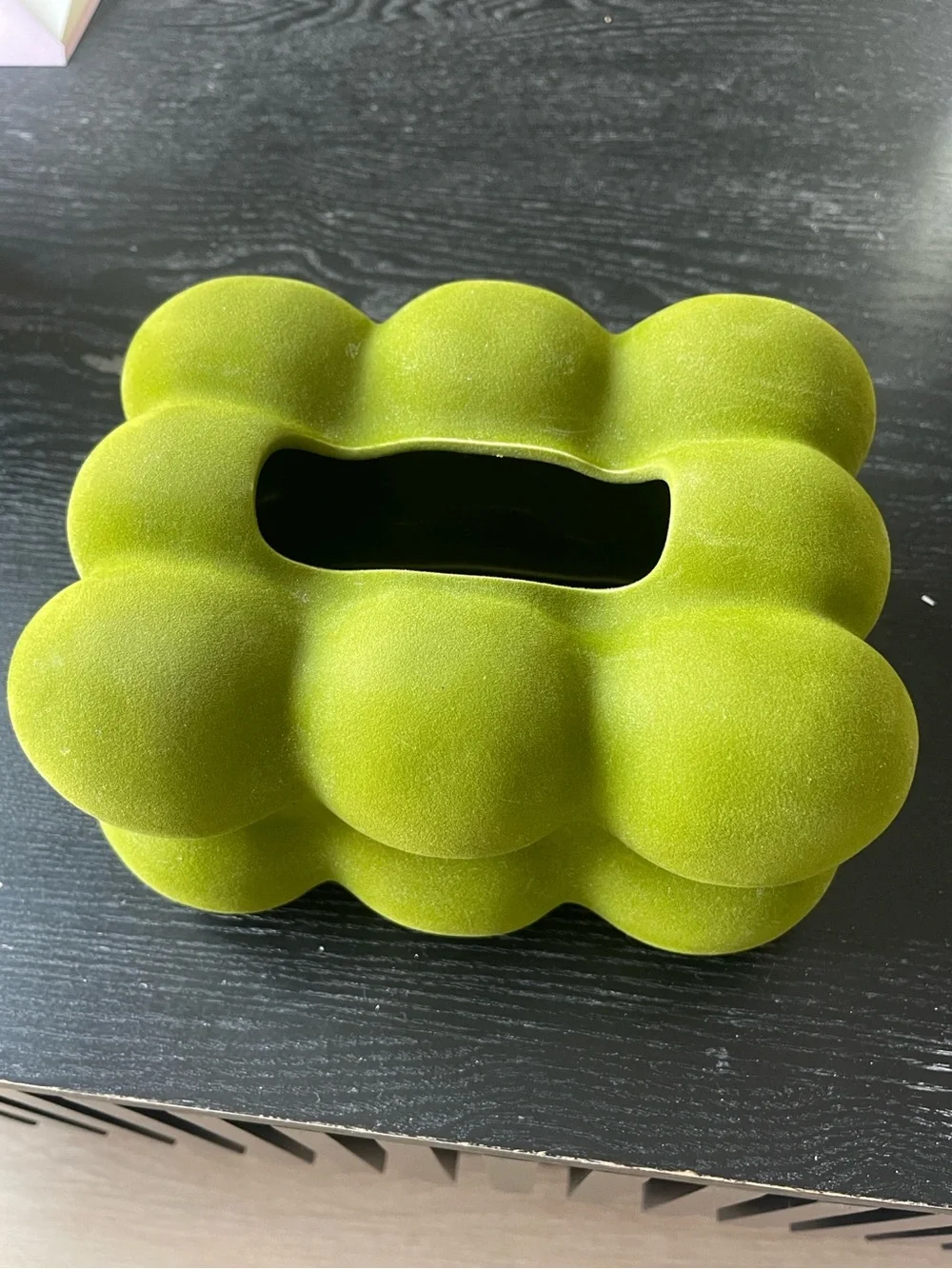 Green ceramic Bubble Tissue holder - Home Bath